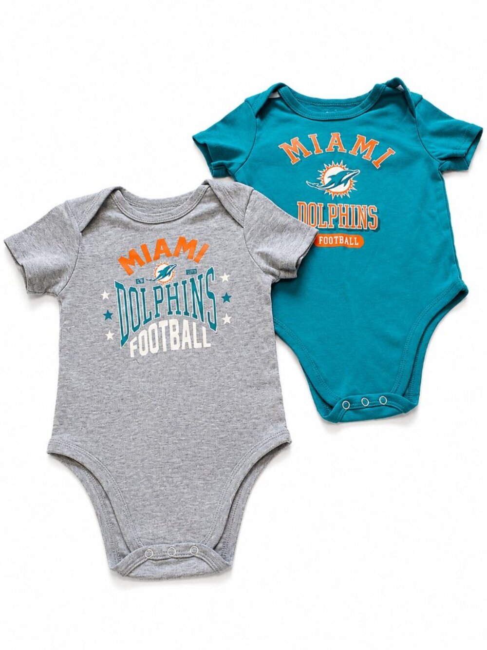 2 - MIAMI DOLPHINS Onesies - 24m - NWOT